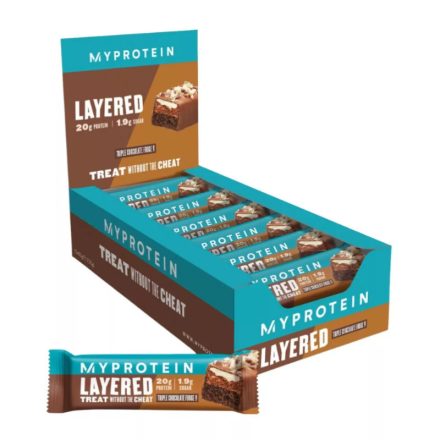 MYPROTEIN LAYERED PROTEIN BAR SZELET - TRIPLE CHOCOLATE, 12x60g