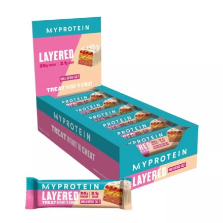 MYPROTEIN LAYERED PROTEIN BAR SZELET - SZÜLINAPI TORTA, 60g
