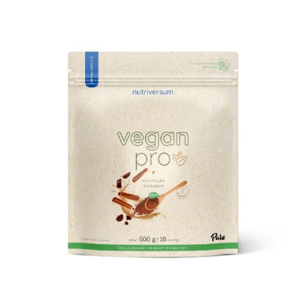 Nutriversum Vegan Pro vegán fehérjepor többféle ízben-csokoládé és fahéj steviaval 500 g