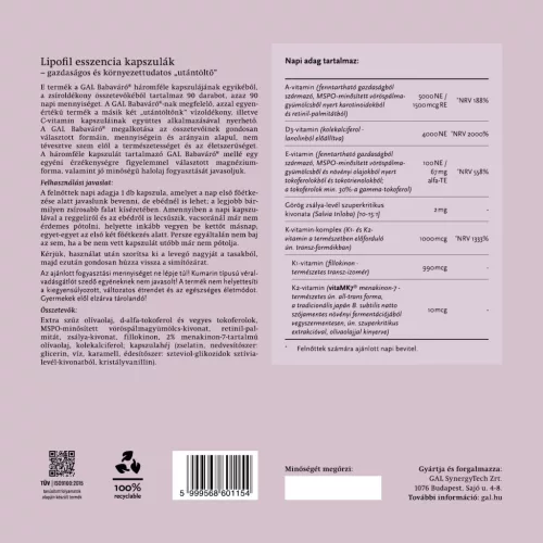 GAL Babaváró készítmény 90 adagos utántöltő- 90+180+90 kapszula