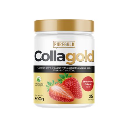 PureGold CollaGold Marha és Hal kollagén italpor hialuronsavval - 300g Eper Daiquiri