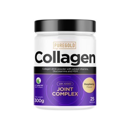 PureGold Collagen Marha + Joint Complex kollagén italpor - Málna 300g