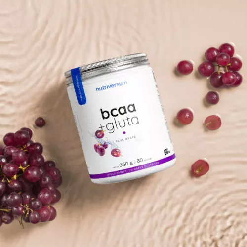 Nutriversum BCAA + Glutamin Sugar Free por-kék szőlő 360 g