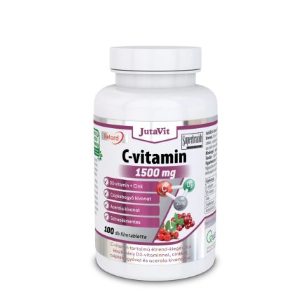 JUTAVIT C-Vitamin 1500mg +csipkebogyó +Acerola kivonat + D3 vitamin + Cink 100 db