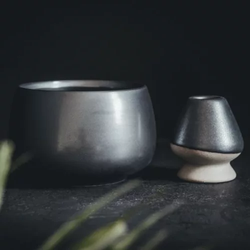 Chawan - kerámia teáscsésze sötétszürke